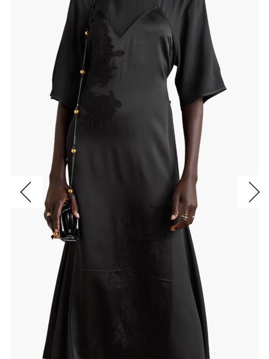 Victoria Beckham Dresses & Skirts - VICTORIA BECKHAM Lace-trimmed satin and crepe midi dress black
